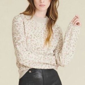NWT VERONICA BEARD Tilda Animal Print Sweater in Oatmeal Size XS